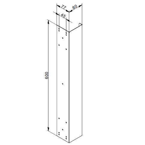 Endkassetten, 610mm, 80mm Sektion